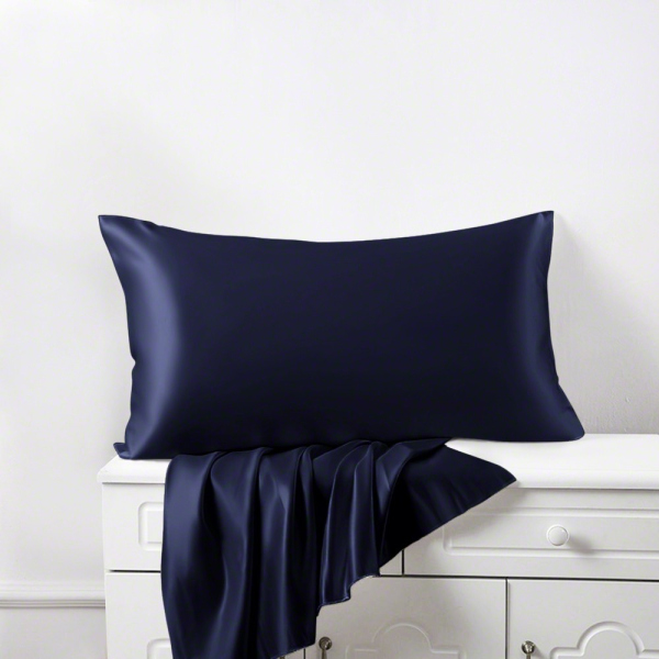 satin pillow case (1 pcs) - Navy Blue
 غطاء وسادة ساتان (قطعة واحدة) - كحلي